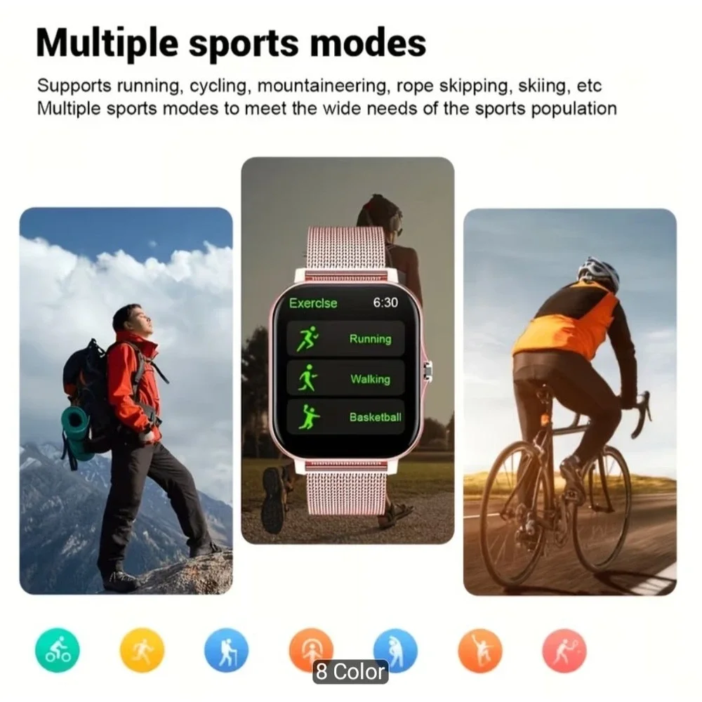 Touch Screen Smart Watch for Men And Women, Bluetooth, Phone Call, Fitness Gold
